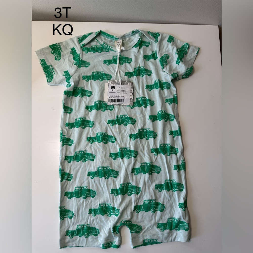 Kate Quinn Mint Green Car Print Romper